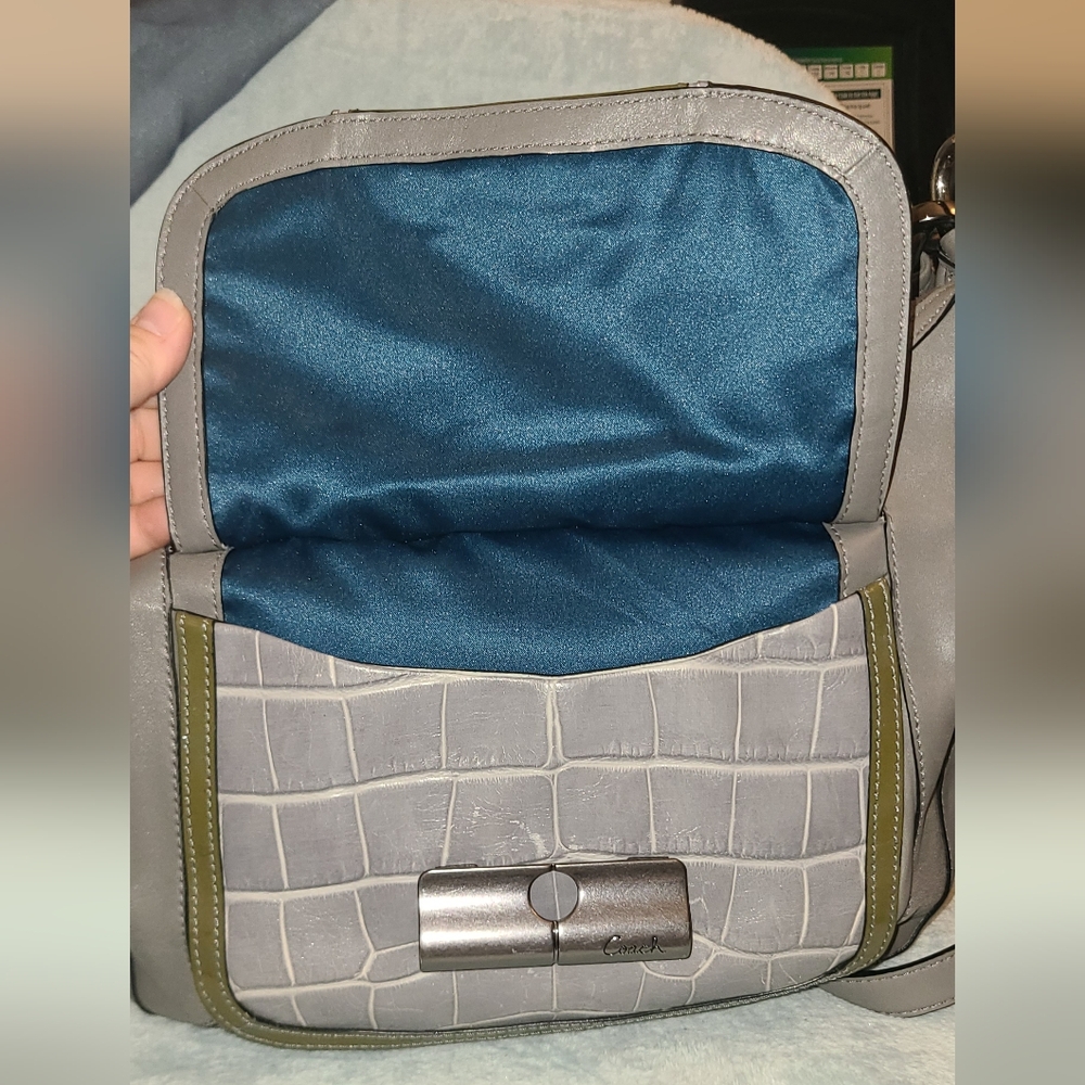 Coach Gray and Green Crossbody Bag - Picture 7 of 15